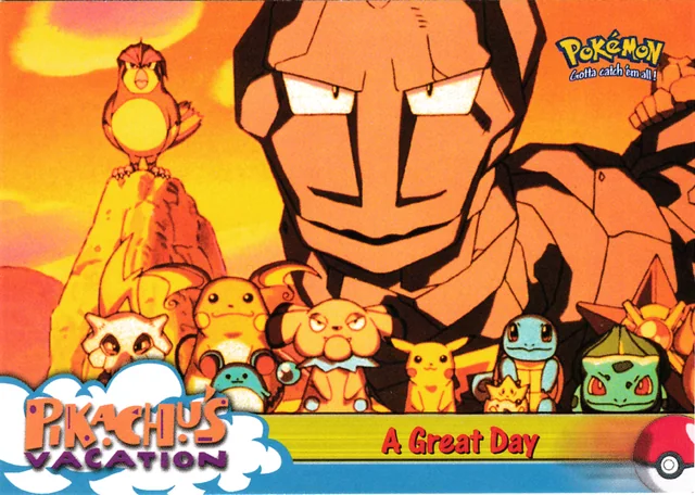 A Great Day #58 1st Print - Blue Logo – 1999 Topps Pokemon The First Movie Pokémon card