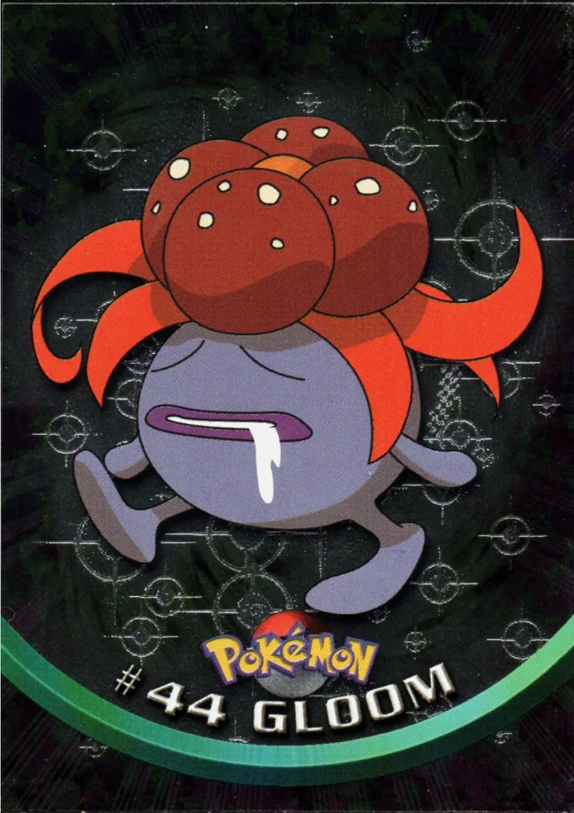 Gloom #44 4th Print - Black Logo · Pokeballs Silver Foil – 1999 Topps Pokemon TV Animation Series 1 Pokémon card