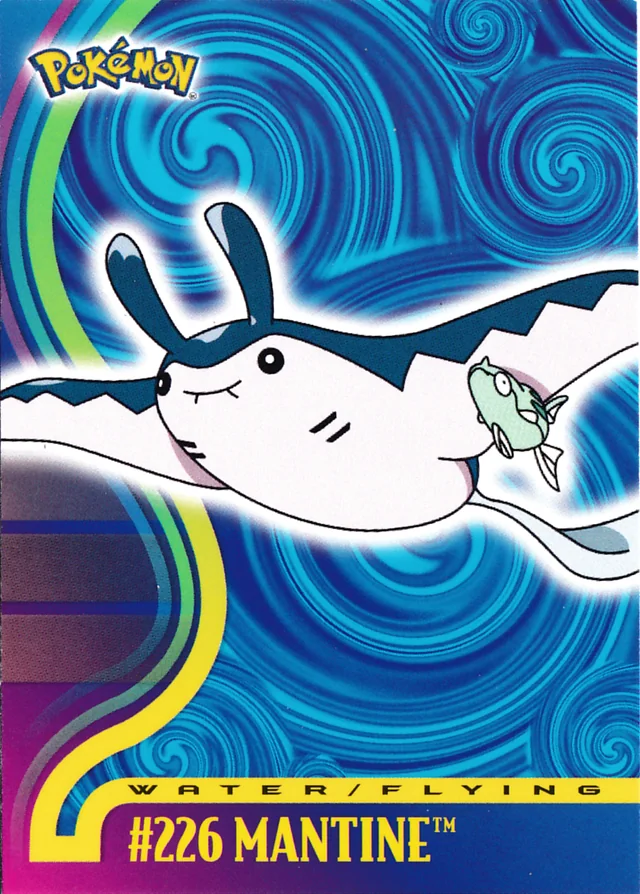 Mantine #54 – 2001 Topps Pokemon Johto Series 1 Pokémon card