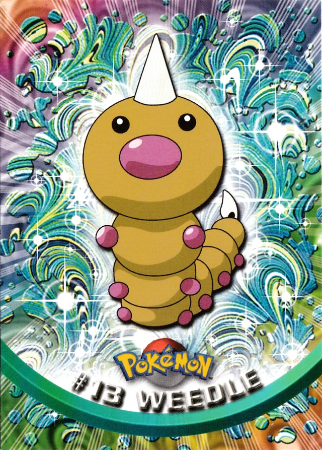 Weedle #13 1st Print - Blue Logo – 1999 Topps Pokemon TV Animation Series 1 Pokémon card