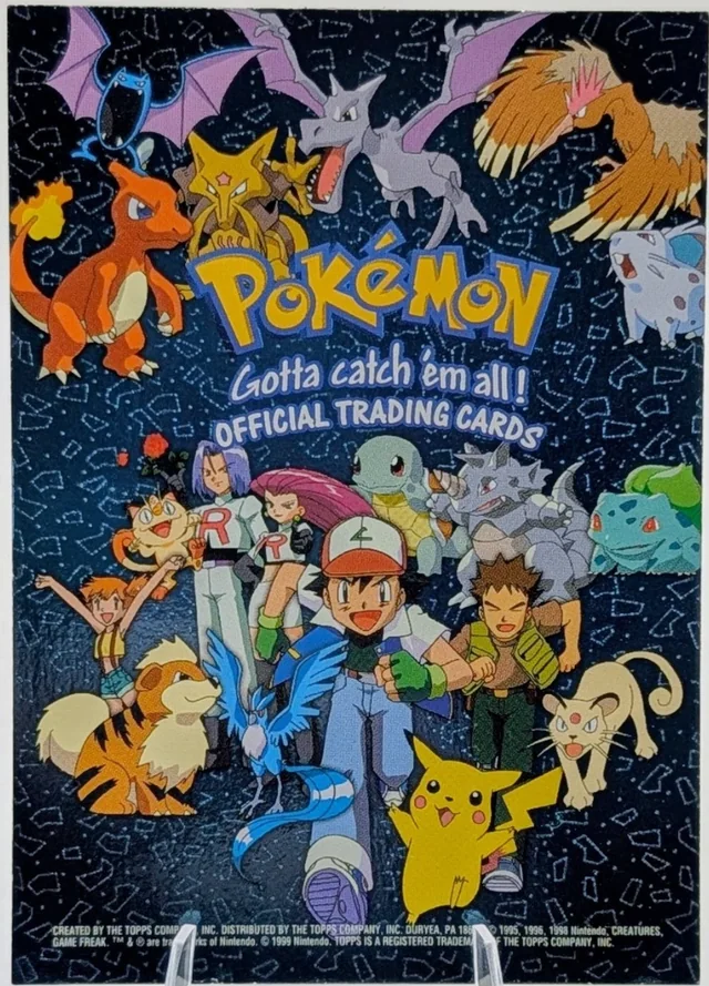 Checklist #Checklist 3rd Print - Black Logo · Flames Silver Foil – 1999 Topps Pokemon TV Animation Series 1 Pokémon card