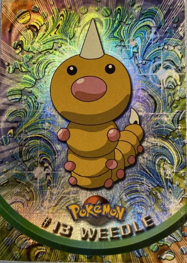 Weedle #13 2nd Print - Black Logo · Sunrays Rainbow Foil – 1999 Topps Pokemon TV Animation Series 1 Pokémon card