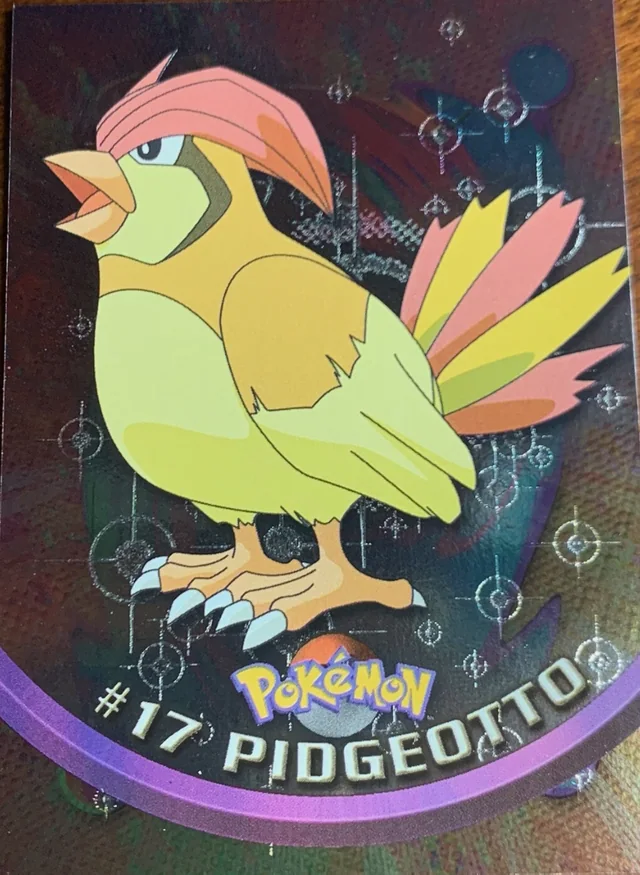 Pidgeotto #17 4th Print - Black Logo · Pokeballs Silver Foil – 1999 Topps Pokemon TV Animation Series 1 Pokémon card