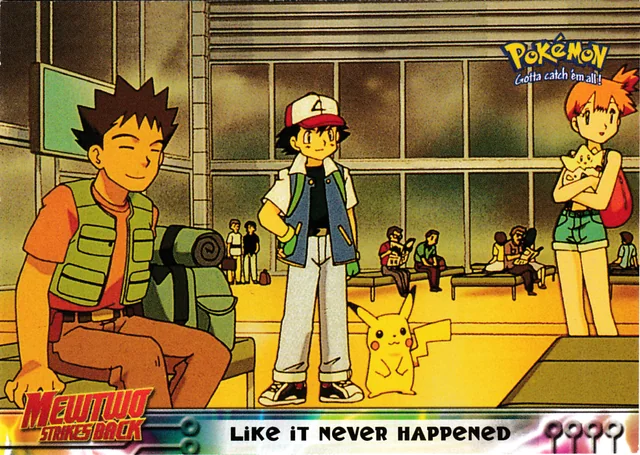 Like It Never Happened #40 1st Print - Blue Logo – 1999 Topps Pokemon The First Movie Pokémon card