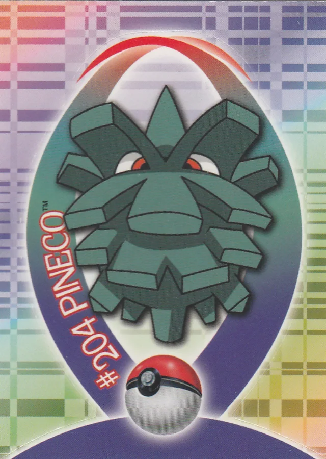 Pineco #S43 sticker – 2001 Topps Pokemon Johto Series 1 Pokémon card