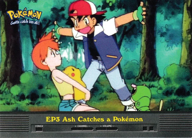 Ash Catches a Pokémon #EP3 – 2000 Topps Pokemon TV Animation Series 2 Pokémon card
