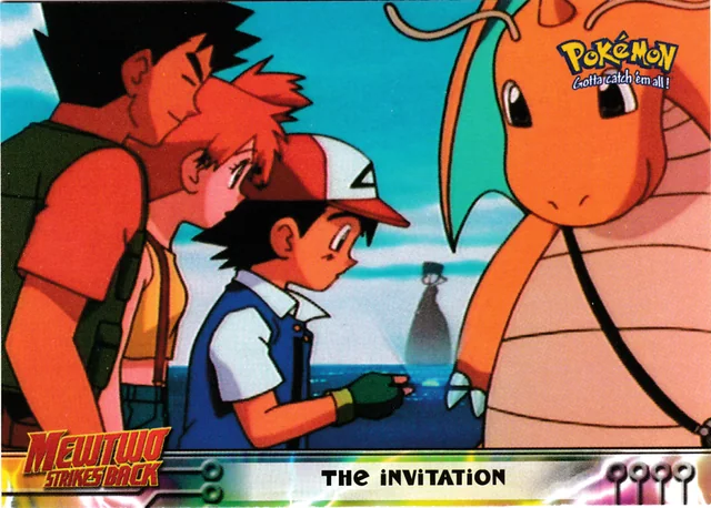 The Invitation #13 1st Print - Blue Logo – 1999 Topps Pokemon The First Movie Pokémon card