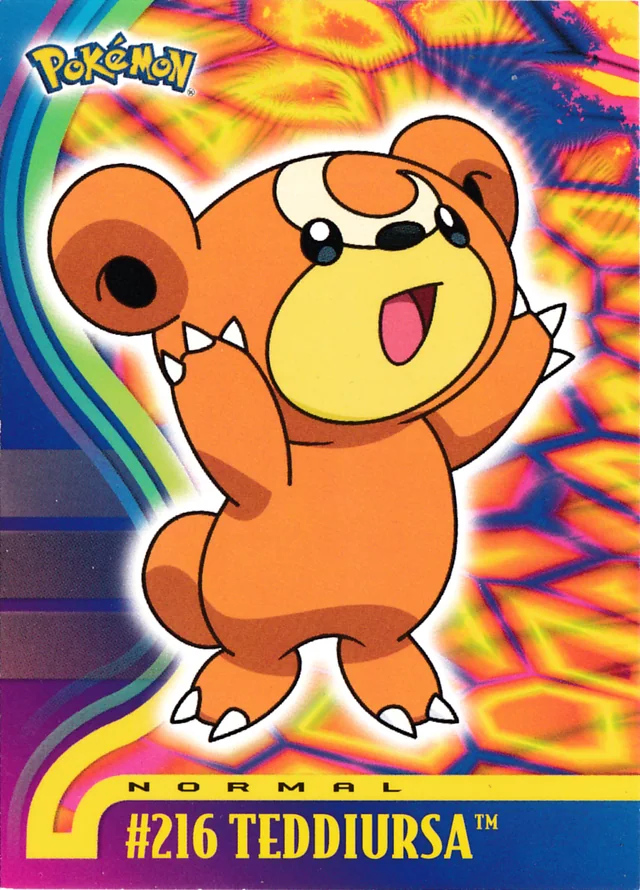 Teddiursa #50 – 2001 Topps Pokemon Johto Series 1 Pokémon card