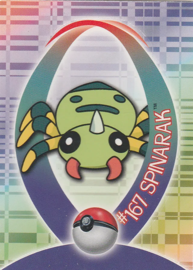 Spinarak #S16 sticker – 2001 Topps Pokemon Johto Series 1 Pokémon card