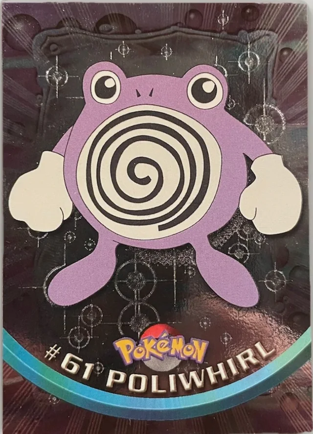 Poliwhirl #61 4th Print - Black Logo · Pokeballs Silver Foil – 1999 Topps Pokemon TV Animation Series 1 Pokémon card