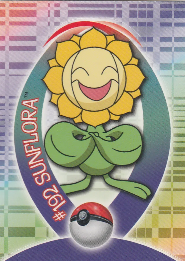 Sunflora #S36 sticker – 2001 Topps Pokemon Johto Series 1 Pokémon card
