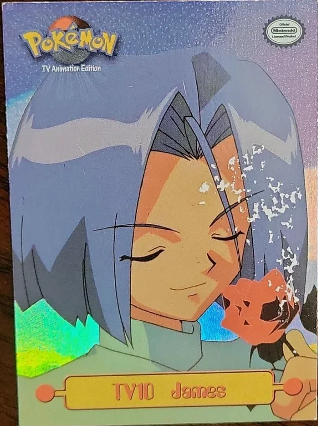 James #TV10 2nd Print - Black Logo · Sandpaper Rainbow Foil – 1999 Topps Pokemon TV Animation Series 1 Pokémon card
