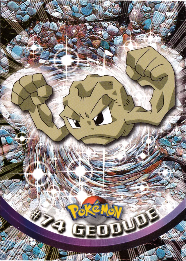 Geodude #74 3rd Print - Green Logo – 1999 Topps Pokemon TV Animation Series 1 Pokémon card