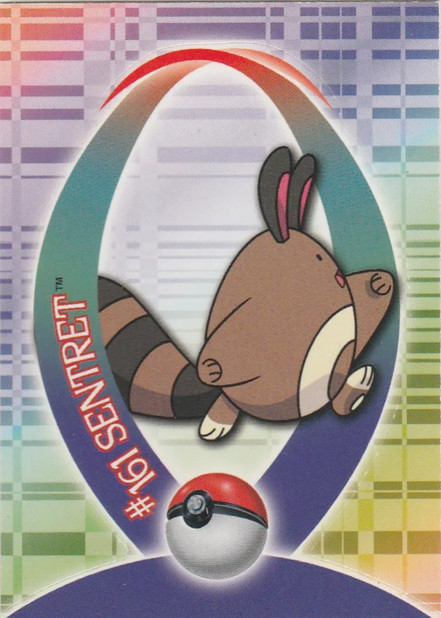 Sentret #S10 sticker – 2001 Topps Pokemon Johto Series 1 Pokémon card
