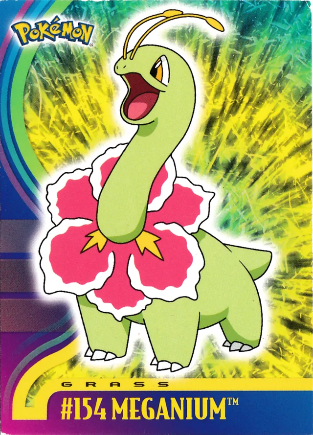 Meganium #3 – 2001 Topps Pokemon Johto Series 1 Pokémon card