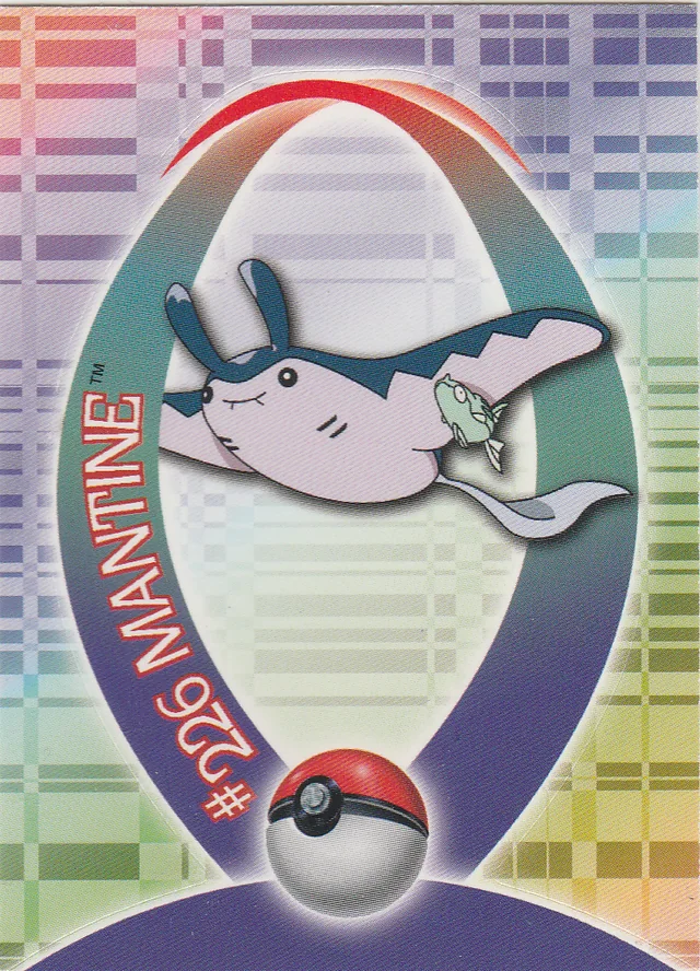 Mantine #S54 sticker – 2001 Topps Pokemon Johto Series 1 Pokémon card