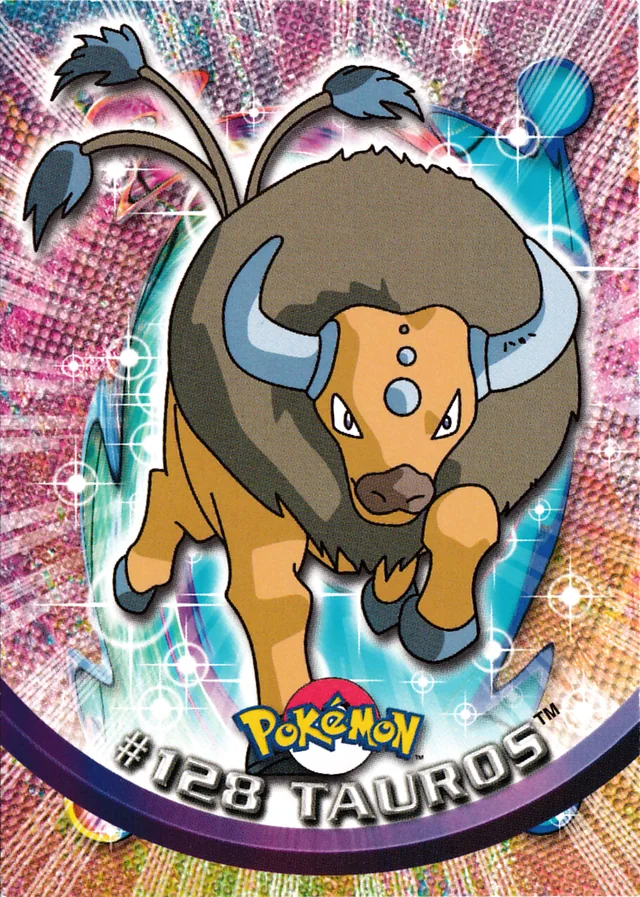 Tauros #128 – 2000 Topps Pokemon TV Animation Series 3 Pokémon card