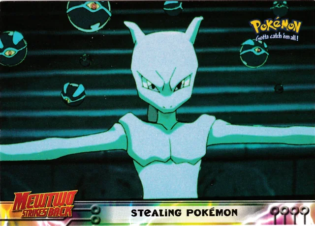 Stealing Pokémon #27 1st Print - Blue Logo – 1999 Topps Pokemon The First Movie Pokémon card