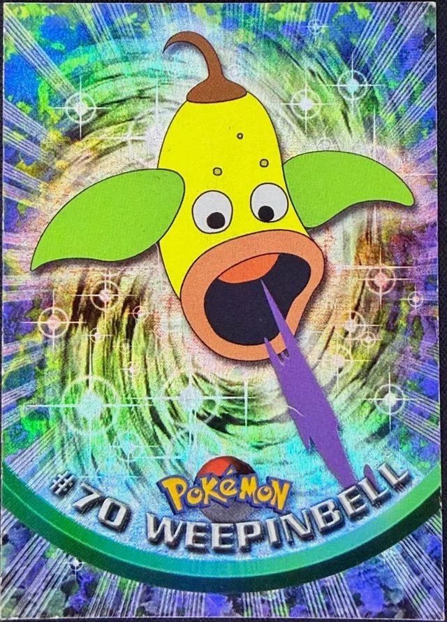 Weepinbell #70 2nd Print - Black Logo · Sunrays Rainbow Foil – 1999 Topps Pokemon TV Animation Series 1 Pokémon card