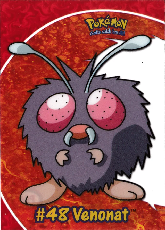 Venonat #PC6 clear – 2000 Topps Pokemon TV Animation Series 3 Pokémon card