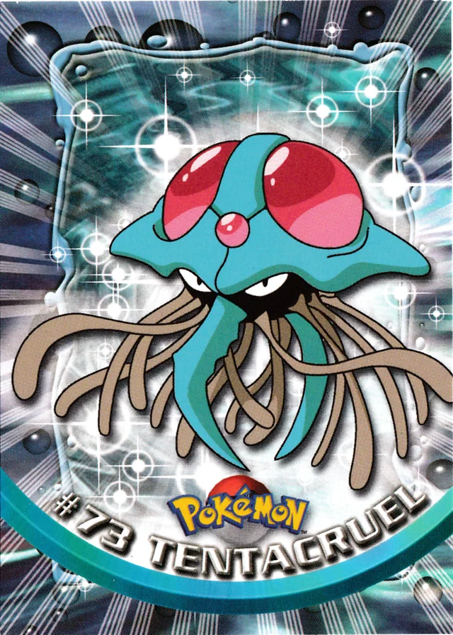Tentacruel #73 1st Print - Blue Logo – 1999 Topps Pokemon TV Animation Series 1 Pokémon card